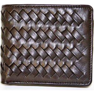 Hidesign lederen portefeuille 'Weave flap' bruin