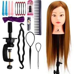 Desire of Goods - Oefenhoofd - Goudvis kleur - Kappershoofd - 70 cm - Met Tafelklem en Styling Accessoires