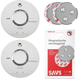 FireAngel ST-622 Rookmelderset + magnetische montagesets 2-pack - 10 jaar batterij