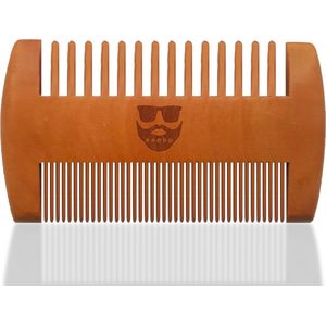 BAØRD Dubbelzijdige Houten Baardkam – Baard Anti-Klit Kam – Beard Comb – Sandelhout – Ideaal Voor Baardolie En Baardbalsem