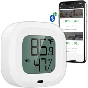 YUCONN Hygrometer Bluetooth - Thermometer binnen en buiten - Weerstation Draadloos - Luchtvochtigheidsmeter binnen en buiten - Digitaal gratis app