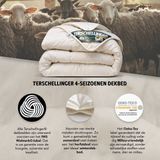 Terschellinger - Luxe 4-Seizoenen 100% IWS Zuiver Scheer Wollen Dekbed - Zomer én Winterdekbed