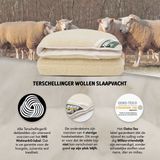 Terschellinger Wollen onderdeken | 100% IWS Zuiver Scheer wollen topper | 90x200cm