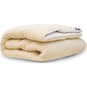 Terschellinger Wollen onderdeken |100% IWS Zuiver Scheer wollen topper |Puur Natuur topdek | 90x220 cm 1 persoons (Extra Lang)