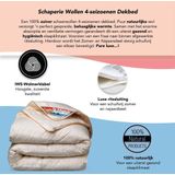 De Schaperie - Luxe 4-Seizoenen - Dekbed - 100% IWS Zuiver Scheerwol - 140x200 cm