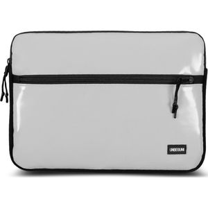 MacBook Air 13 inch hoes met voorvak (van gerecycled materiaal) - Grijze laptop sleeve/case voor de MacBook Air 13 M3/M2 (2023/2024)