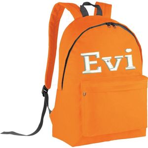 schooltas met naam oranje| geborduurd | 16 verschillende kleuren | gepersonaliseerd