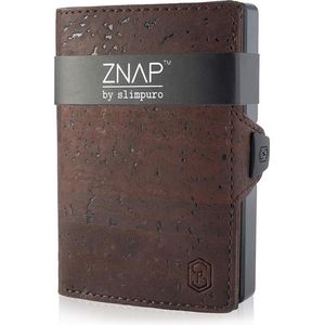 Slimpuro Znap Slim Wallet - 12 Pasjes - Muntvak - 8,9 X 1,8 X 6,3 cm (Bxhxd) RFID Bescherming - Bruin