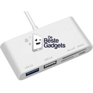 USB-C Cardreader - Zilver - 2x USB - SD - Micro SD - Micro USB