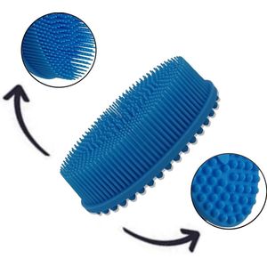Handborstel – Babyborstel – Badborstel – Doucheborstel – Massage – Siliconen – Wasborstel – Dry brush – Lichaamsborstel – Scrubborstel – Huidborstel – Blauw