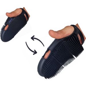 Blubs® – Washand – Badborstel – Dry brush – Scrubber – Lichaamsborstel – badborstel douche – Handschoen scrubber – Huidborstel – doucheborstel – bad- & doucheaccessoires – Doucheborstel washand – Siliconen borstel – Massage – Washandje – Zwart
