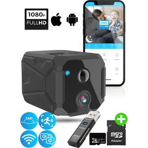 Bastix X3 Verborgen Mini Spy Camera - Nachtzicht - WiFi - 2 Way Audio - Incl. 64GB SD