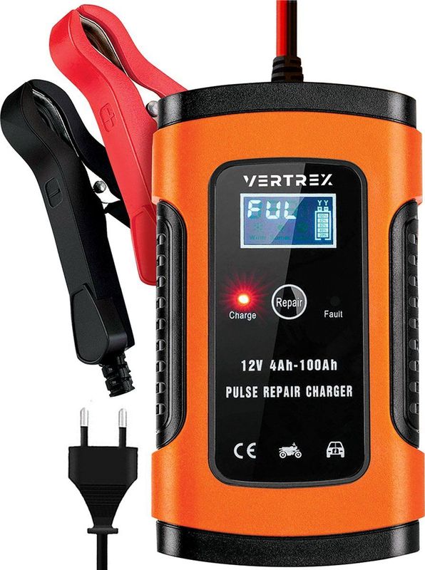 VERTREX - Acculader - Druppellader - Geschikt voor Motor Auto Scooter - 12V 6A