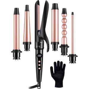 VAIVE 6-in-1 Krultang & Stijltang met Opzetstukken - Haarkruller - Curling Iron