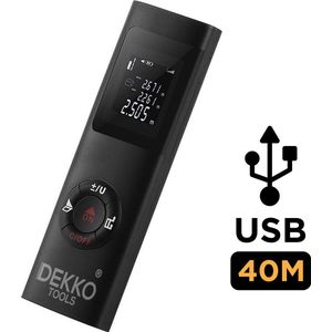 Dekko Tools Professionele laser Afstandsmeter - 40 meter bereik - USB oplader