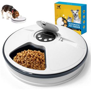 PetFriends Automatische voerbak voor Hond en Kat - Incl. batterijen - Voerautomaat met 6 compartimenten - 24 uurs Timer - Elektrische voederbak