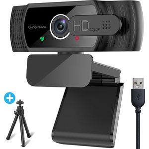 Full HD Webcam met Ruisvrije Microfoon - Incl. Tripod en Webcam Cover - 1080P - Voor Laptop en PC - Windows en Mac