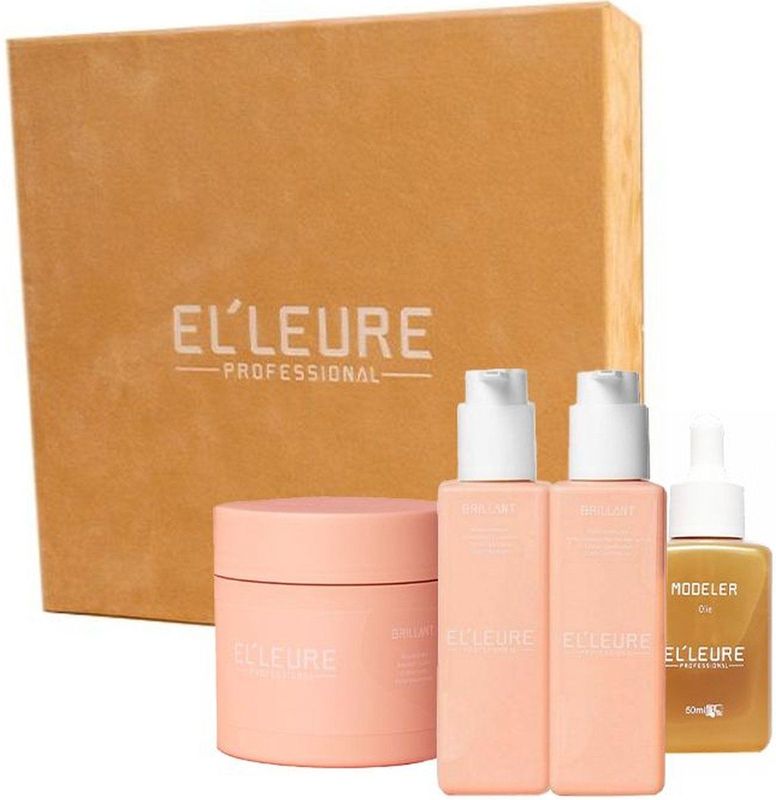 Elleure - Cadeaupakket - Gekleurd Haar - Shampoo 250ml - Conditioner 250ml - Masker 250ml - Olie 50ml