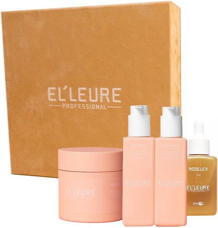 Elleure - Édifiant Cadeaupakket - Haarverzorging - 250ml Shampoo, 250ml Conditioner, 250ml Masker, 50ml Olie