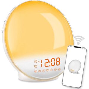 DistinQ Wake-Up Light – Wifi Smart – Wekkerradio met dubbele wektijd – Slaaphulp met USB aansluiting