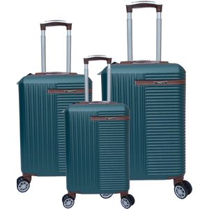 Tobeyz - Premium Kwaliteit Bagageset met Beschermkoffer - 3 Delige Groen Reiskoffer - Groen Bagageset - Handbagage en Grote Koffer - Kan op 4 Wielen rijden - Stevig ABS - Lichtgewicht - Groen Handbagage Koffer met Slot