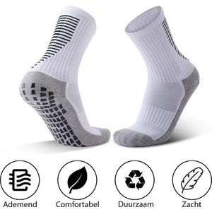 MyStand Gripsokken Voetbal Unisex - Wit- One Size