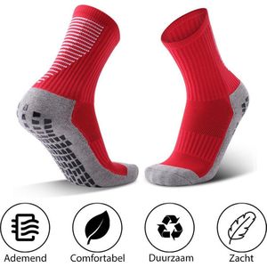 MyStand® Gripsokken Voetbal Unisex - Rood - One Size