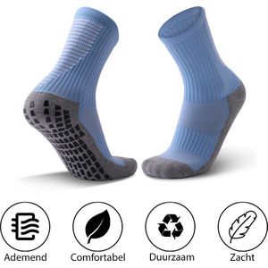 MyStand® Gripsokken Voetbal Sport Grip Sokken Anti Blaren Unisex One Size - Licht Blauw