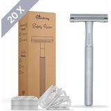 Bamboozy - Safety Razor - Zilver - RVS - Inclusief 20 Scheermesjes