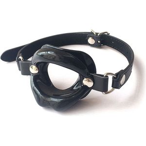 Erodit® Sexy Lips open mond gag - Siliconen Zwarte lippen gag - Fetish gag - Open mond gag - Mond gag - O-ring gag - SexToy - BDSM - Sex bondage spel mannen - Erotiek - Seks speeltjes koppels - Mannen - Vrouwen