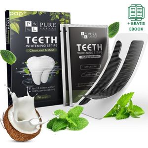 Pure Luxure Teeth whitening strips zonder peroxide - 14stuks - tanden bleken - tandenbleekset - tandenblekers - witte tandenbleekstrips - moederdag cadeautje