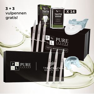 Pure Luxure Tandenbleekset INCL. 14 whitening strips en 6 gelpennen - tanden bleken - tandenbleekset - tandenblekers - witte tandenbleekstrips - met handleiding en ebook - Black Friday
