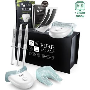 Pure Luxure tandenbleekset met 14 whitening strips zonder peroxide - tanden bleken - tandenbleekset - tandenblekers - witte tandenbleekstrips - met handleiding en ebook - moederdag cadeautje