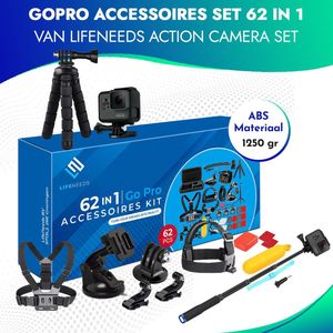 62 in 1 GoPro Kit - GoPro Accessoires - Go pro accessoires - Action Cam - GoPro Hero 10 - GoPro Hero 9 - GoPro Hero 8