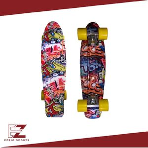 Penny Board voor Meisjes en Jongens – Skateboard – Longboard – Graffiti Print – 22 inch – Geel