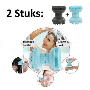 Siliconen Gezichtsborstel – 2 Stuks – Gezichtsreiniger – Face Wash – Zwart – Blauw
