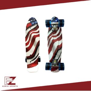 Penny Board voor Meisjes en Jongens – Skateboard – Pennyboard – Amerikaanse Vlag – USA – 22 inch – Rood – Wit – Blauw