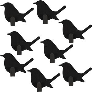 Moodcare® Zelfklevende Haakjes - Haakjes zelfklevend - Ophanghaakjes Zelfklevend – Vogel - 8 stuks