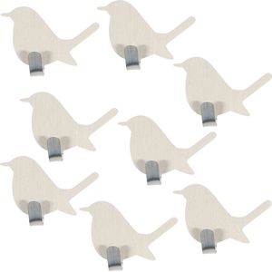 Moodcare® Zelfklevende Haakjes - Haakjes zelfklevend - Ophanghaakjes Zelfklevend – Vogel - 8 stuks