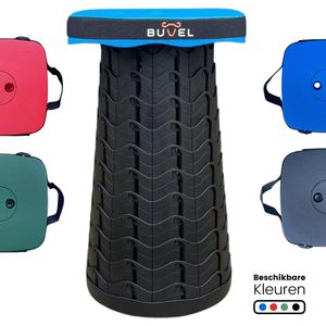Buvel® Opvouwbare kruk - Kruk - Campingstoel - Inklapbaar - Telescopisch - Visstoel - Voetenbankje - Blauw - Vierkant