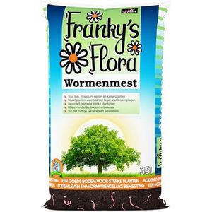 Frankys Flora - Wormenmest - 35 liter - Humus - Compost - Bodemverbetering