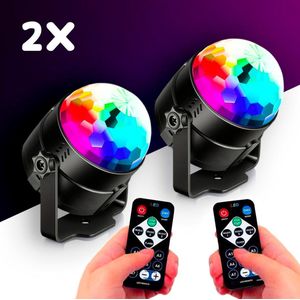 Discolamp 2 Stuks - Kinderen en Volwassenen - Discobal - 2 Discolampen - Met Afstandsbediening