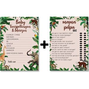 Babyshower spelletjes & Babyshower invulkaarten - 20 stuks A6 formaat - Babyshower cadeau - Babyshower kaarten