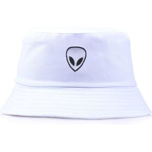 Bucket hat - Alien - Zonnehoedje - Vissershoedje - Vissers Hoed - Emmer Hoed - Wit