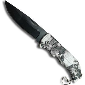 The Reaper Zakmes - Opvouwbaar - Discreet - Survival Mes - Tactical knife - 16cm - Vlijmscherp - RVS - Zwart - Wit