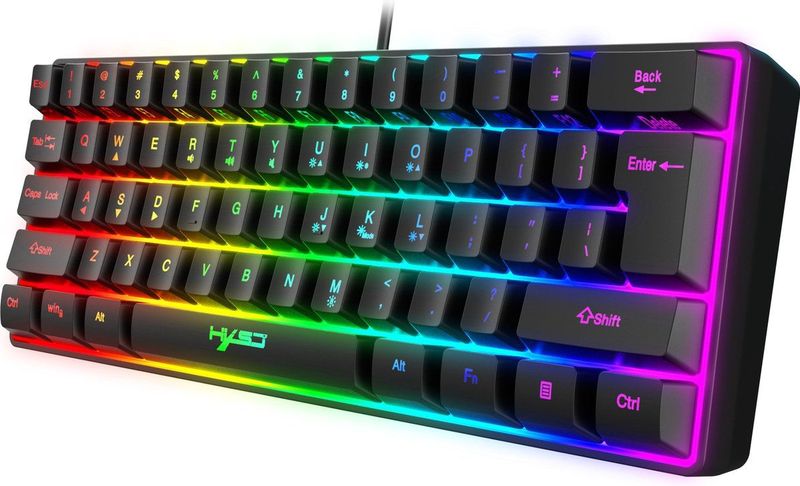 HXSJ V700 - Bedrade Gaming Toetsenbord - Zwart - RGB - 61keys - QWERTY