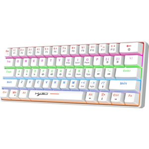 HXSJ V900 - Bedrade Gaming Toetsenbord - Mechanisch - RGB - Blue Switch - 61 Keys - QWERTY Toetsenborden - Wit