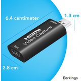 EarKings - Game Capture - HDMI naar USB - Geschikt voor PlayStation, Xbox, Nintendo, Windows, MAC