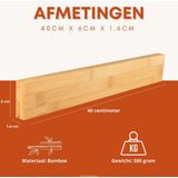 KitchenMonster® Messenmagneet - Messenhouder Bamboe - 40 cm - Inclusief 3M Tape