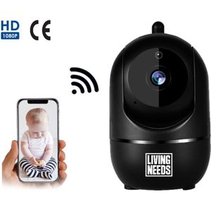 Living Needs - Babyfoon met Camera en App - Zwart - Full HD en Nachtzicht - Baby monitor met Geluids- en Bewegingsdetectie